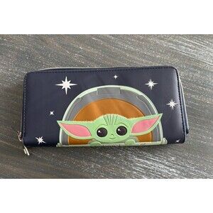 Grogu Baby Yoda Mandalorian Star Wars Concept One Blue Zip Around Wallet